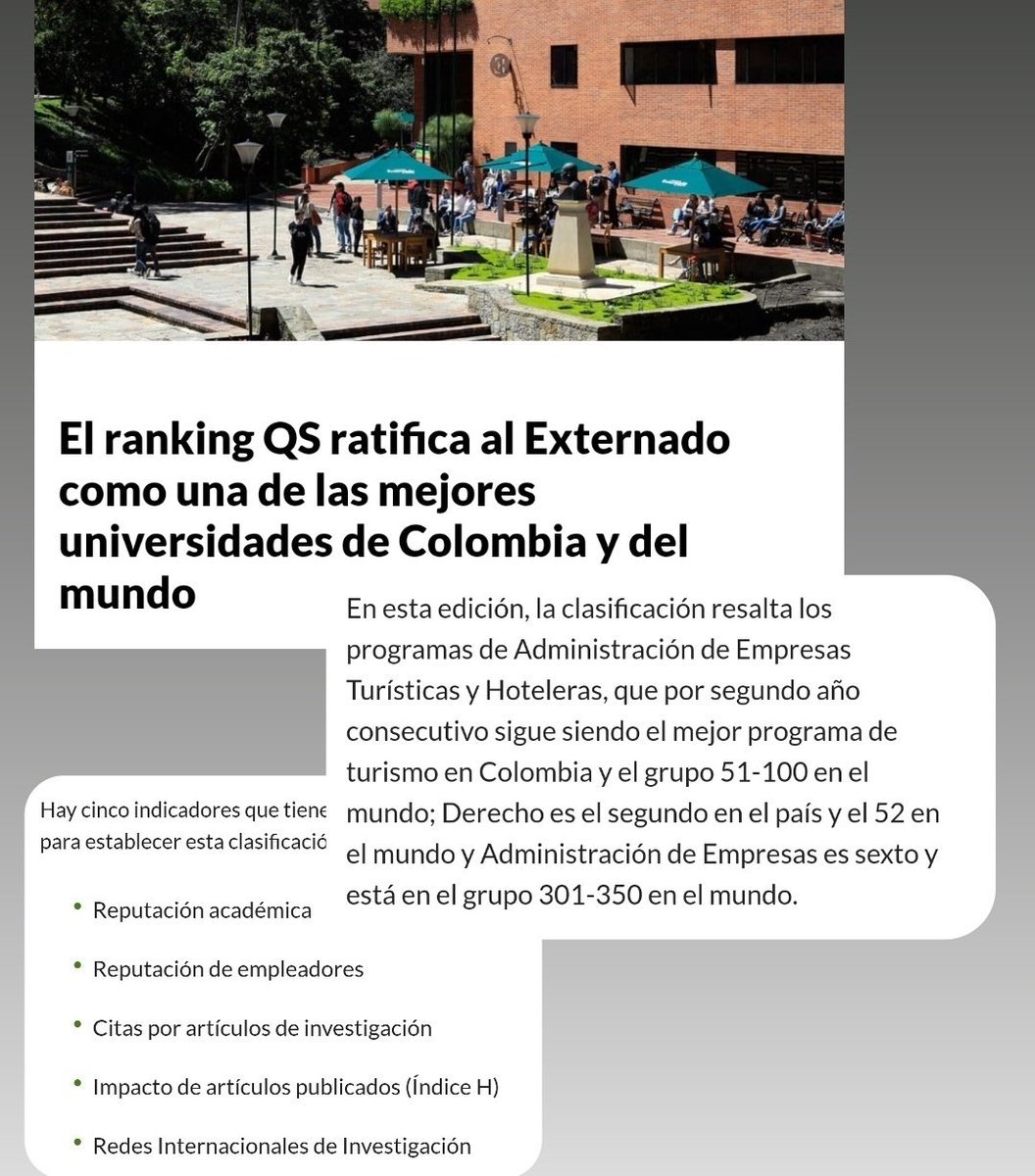 DiegoborbonR's tweet photo. ¡Nuestra Facultad de Derecho @UExternado de segundo lugar en Colombia y en la posición 52 en todo el mundo! 
¡Qué honor! https://t.co/rRSQ5rLgG8