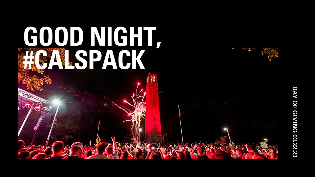 NCStateCALS's tweet photo. And that's a wrap, #CALSPack. With your support, the future of agriculture and life sciences is so much brighter. Thank you. https://t.co/zlucWFYmX3