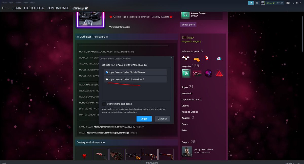 doughft1's tweet photo. @CSRfps fala man, já jogamos juntos em live e já fui teu sub por mais de 12meses, se quiser jogar na minha vai ser uma honra. 
cel whats: 67993339437 chama la se precisar, ou na steam.
https://t.co/k5DJpBYw6b https://t.co/3irG9QlZU6
