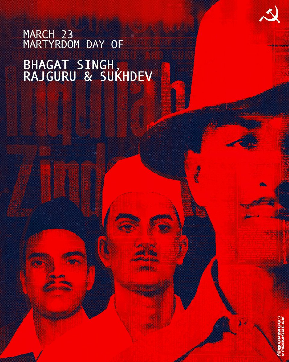 VP_Sanu's tweet photo. Bhagat Singh, Rajguru &amp; Sukhdev are revolutionary freedom fighters, guided by the dream for an egalitarian society. They shouted 'Inquilab Zindabad' to British power to challenge &amp; change the unjust societal conditions.

Bhakts, they are not in your 'apology' league. Sorry. https://t.co/VdNXHsSJuA