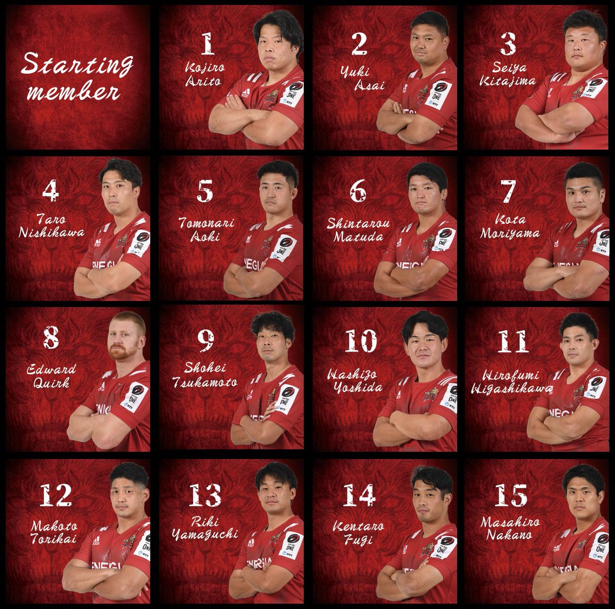 rrrfc2020's tweet image. 【試合メンバー】
🆚キューデンヴォルテクス

#rugby
#rugbyplayer
#rugby🏉
#japanrugbyleagueone
#passion
#instagood
#instagram
#リーグワン
#leagueone
#ラグビー