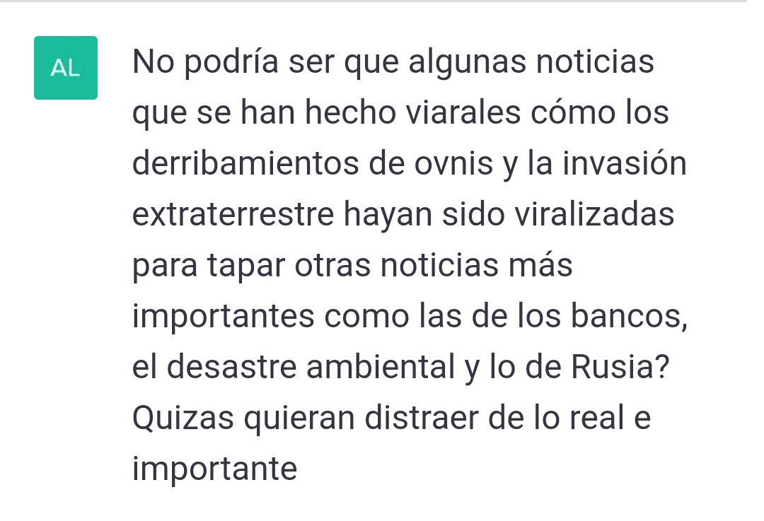 AlienHynek's tweet photo. Le pregunté a la #AI sobre varios sucesos actuales, tales como; derribamiento de #ovnis , viralización de la supuesta #InvasionExtraterrestre , desastre ambiental de #Ohio, quiebre de #bancos , uso del #yuan por parte de #Rusia, y me respondió ésto👇🏼 ¿qué les parece? 🤔 https://t.co/pQm6zbs4Ty