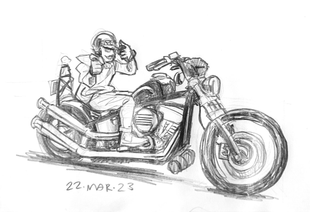 Day 3: had some days off but now I am back. Definetively it does not help not having the right paper. 😅

#motorcycles #drawingchallenge #sketching