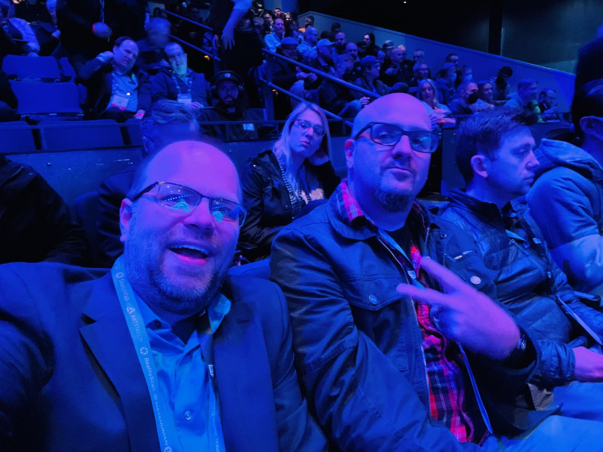 JasonEmbury's tweet photo. Falcons and Theory Studios representing Orlando together at GDC this morning for State of Unreal keynote. https://t.co/6tzAsi44mt