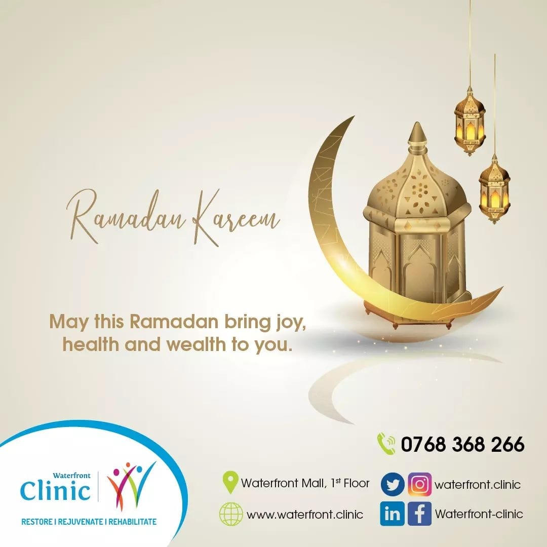 Ramadan Kareem!

May this holy month be filled with blessings and bring you joy, health and wealth!

📍 : First Floor, <a href="/Waterfront_KE/">The Waterfront Karen</a> 
☎️ : 0768 368266
🌐 : waterfront.clinic
#RamadanKareem #Ramadan2023
#WaterfrontCares
#Restore #Rejuvenate #Rehabilitate