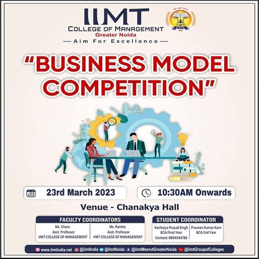 iimtnoida's tweet photo. IIMT College of Management, Greater Noida organizing a Business Model Competition on 23rd March 2023 Time: 10:30 AM Onwards.
https://t.co/UOh7RIbr6l
Call Us: 9520886860
#BusinessModelCompetition
#IIMTIndia #IIMTNoida #IIMTian #AdmissionsOpen #admissions2023
#BBA #BCA #BJMC https://t.co/UppxpZSbFM