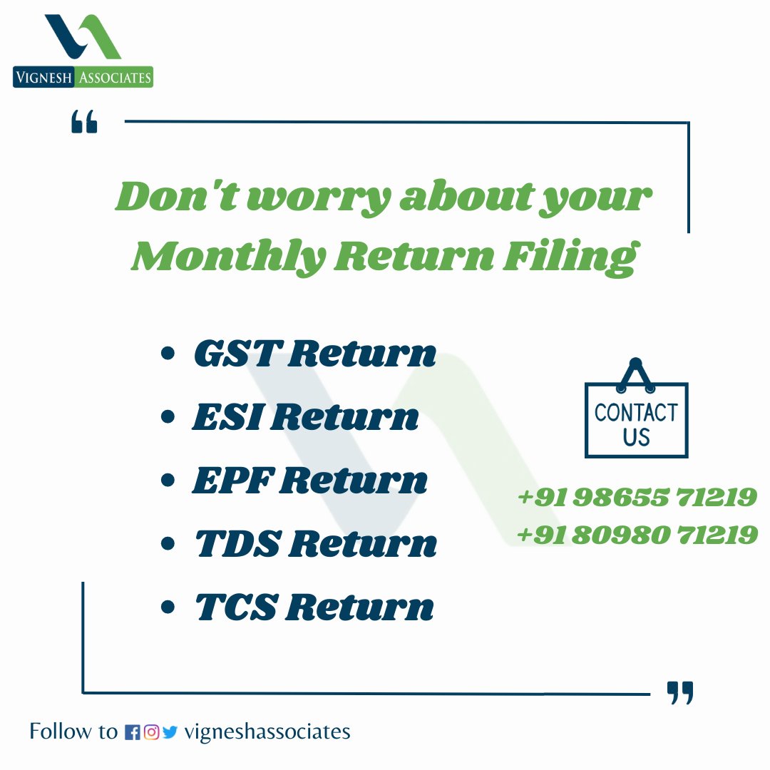 VIGNESHASSOCIA2's tweet photo. #gstreturn #esireturn #epfreturn #tdsreturn #tcsreturn #gst #esic #epfo #tds #tcs https://t.co/03lzJCmsaE
