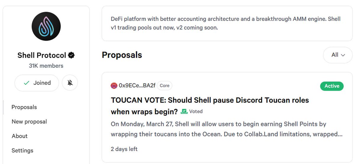 CryptoBikash's tweet photo. 🗳#ShellProtocol New Proposal
✅Vote Now: https://t.co/kWtVnD9oiC
❤️Like
🔁RT
#NFT #Airdrop https://t.co/5iNTO2AqLW