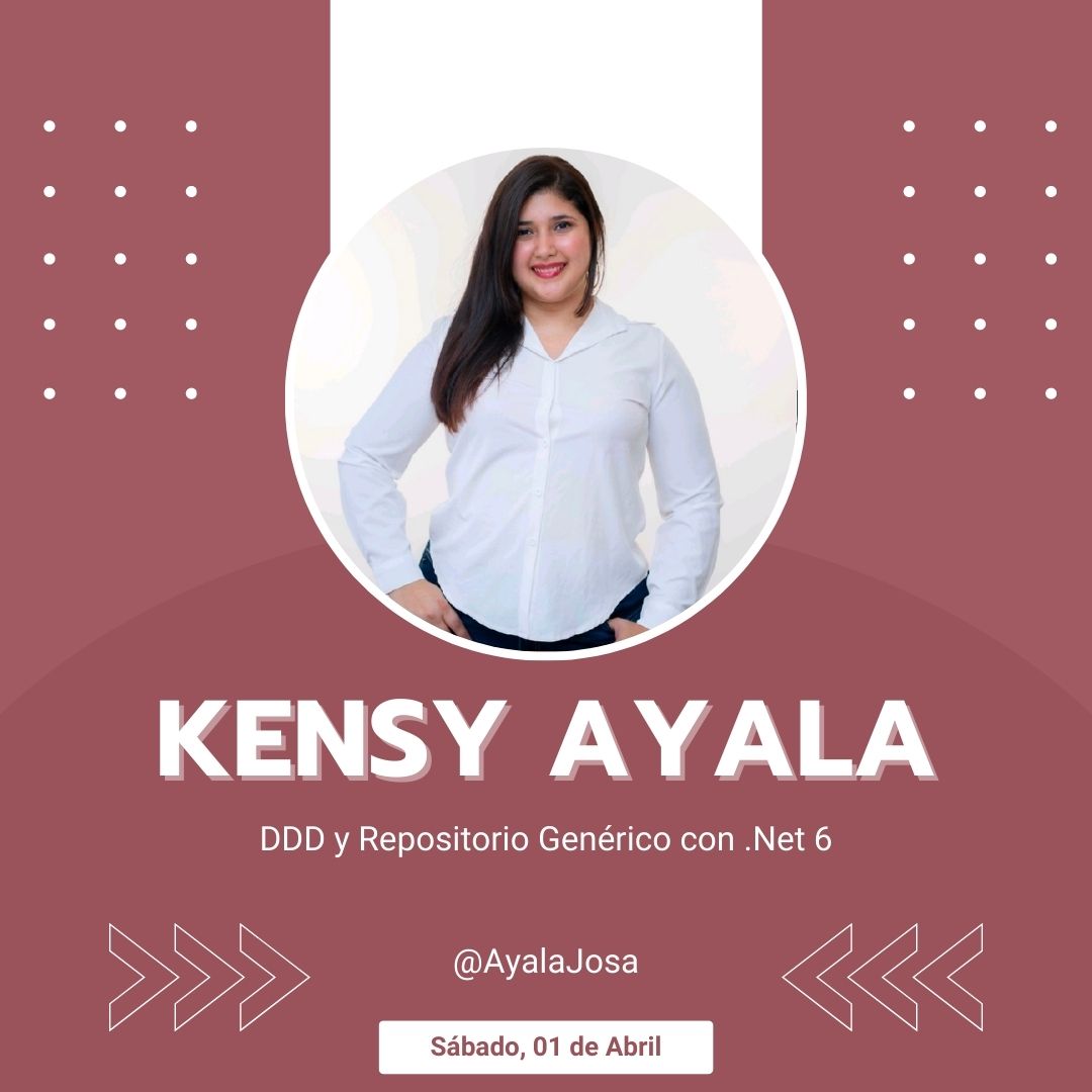 PeruNETDev's tweet image. 🎉¡Noticias emocionantes! 🎉
Únanse a nosotros para dar la bienvenida a @ayalajosa, nuestra speaker presentando la charla: "DDD y Repositorio Genérico con .Net 6".
🚀👩💻 ¡No te pierdas la oportunidad de aprender sobre #net6 y #DDD!