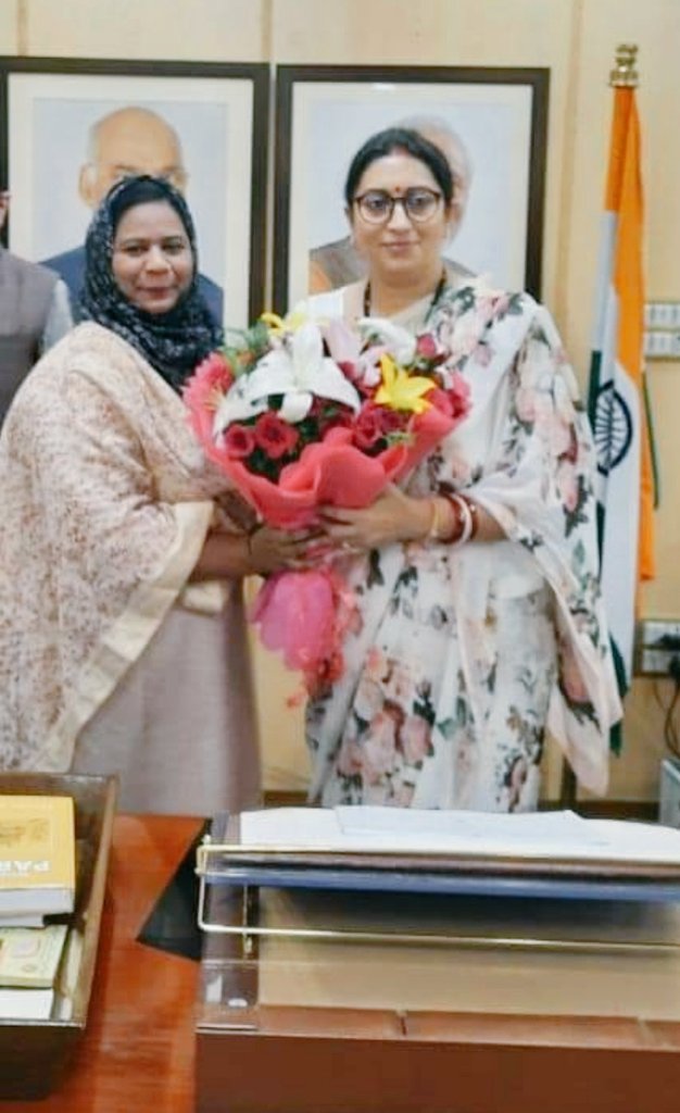 shahezadi_syed's tweet image. birthday greetings to Hon&apos;ble Union Minister for Women &amp;amp; Child Development; Minority Affairs, Smt @smritiirani madam.