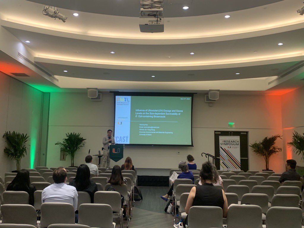 carlwangyang's tweet photo. Happy to see Weixing @JTdavidhao  presenting at UM’s Fifth Annual Graduate and Postdoctoral Research Symposium about his work on bioaerosols! Hopefully more to come at AAAR! https://t.co/Vv8fLG6qDy