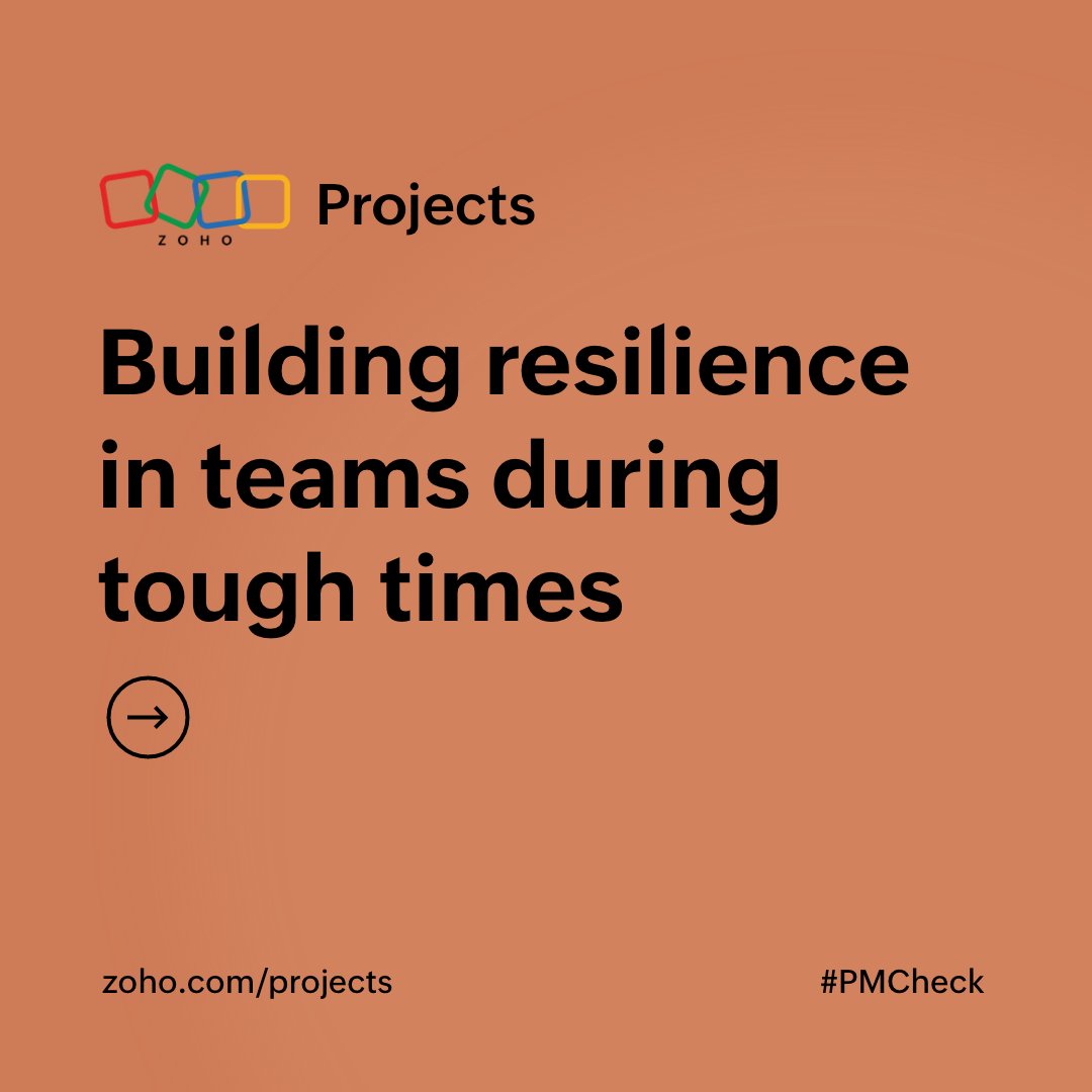 ZohoProjects's tweet photo. 1/5 #PM_Check Crises can happen anytime. Here are a few ways how you can help your team quickly bounce back from challenges during a crisis๐
#projects #teams https://t.co/Yd46YqJX1v