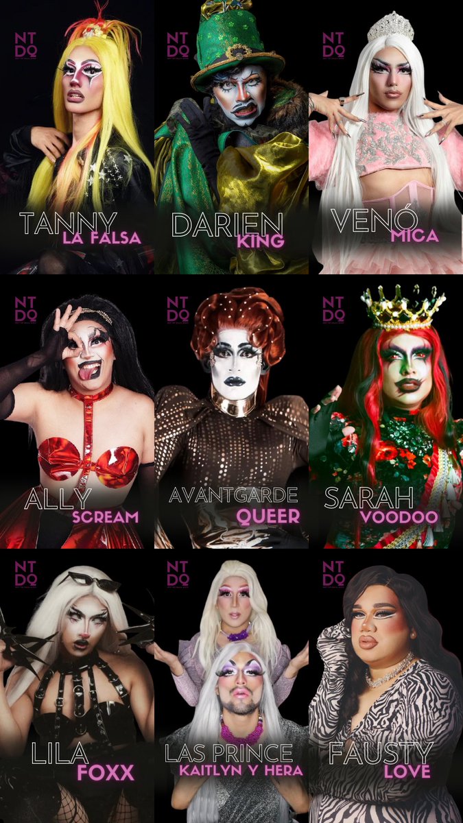 NextTopDragaQ's tweet photo. Nuestro elenco para esta 3 temporada, se avecina la #SantaTriniDrag 
@tannydqueen @ally_scream1 @QueerAvantgarde @SarahVoodooDrag @foxxlilaa @faustylovex @Lasprinceofi @venomicaca @SoyMamonn https://t.co/UJyLTtnhR5