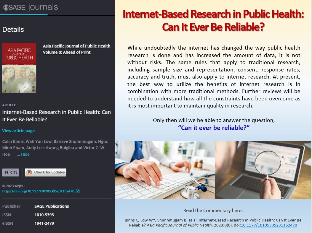 APJPH_'s tweet photo. Internet-Based Research in Public Health: Can It Ever Be Reliable?

Read the Commentary here:
https://t.co/9ecf8CDPYy https://t.co/OzyVAfbihy