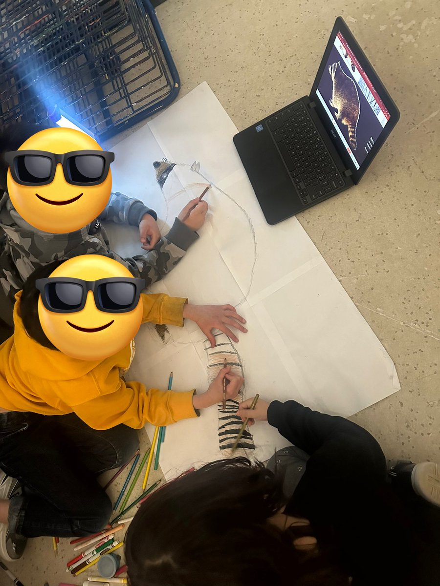 BPSHawks3's tweet photo. Using our measurement skills to draw the life size characters from our ongoing read alouds this year, The Wild Robot and its sequel The Wild Robot Escapes #BPSHawks3 #BPSHawks https://t.co/uRSCyadR9j