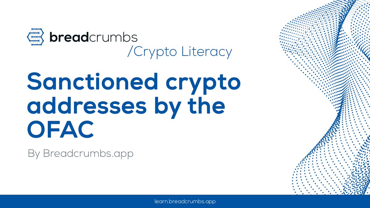 AppBreadcrumbs's tweet image. 📜 Here&apos;s a list of crypto addresses sanctioned by the #OFAC. A lot of addresses related to terrorism, money laundering and Tornado Cash? Read more here: learn.breadcrumbs.app/posts/ofac #CryptoSanctions #CryptoTools #BlockchainAnalytics