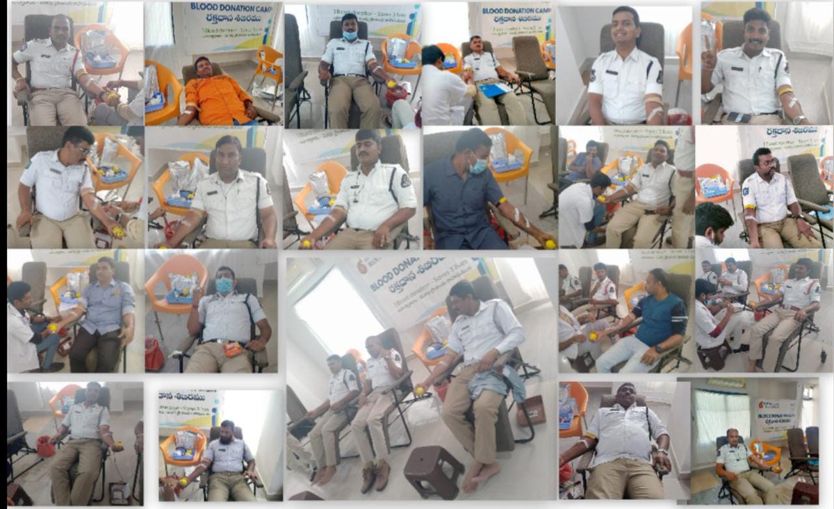Panjagutta Traffic Police Station Staff donated blood under the supervision of A.C.P. Sir, Panjagutta Traffic Div, Hyderabad.