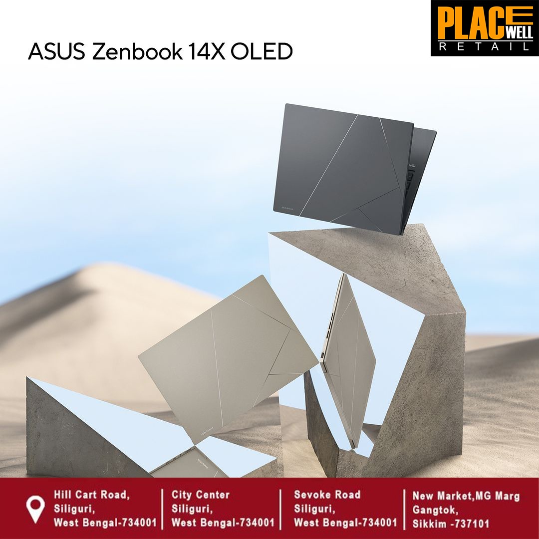 PlacewellRetail's tweet photo. Introducing the Asus Zenbook 14x OLED - the perfect laptop for those who demand power and performance without sacrificing style. 
Buy 👉 https://t.co/pOregzl1gN 
Find Store: https://t.co/yLj0x2LvUg  
Call: 9333693337 
WhatsApp: https://t.co/bqNPUPkQFY 
#Asus #Vivobook14led https://t.co/pOYHgFlozw