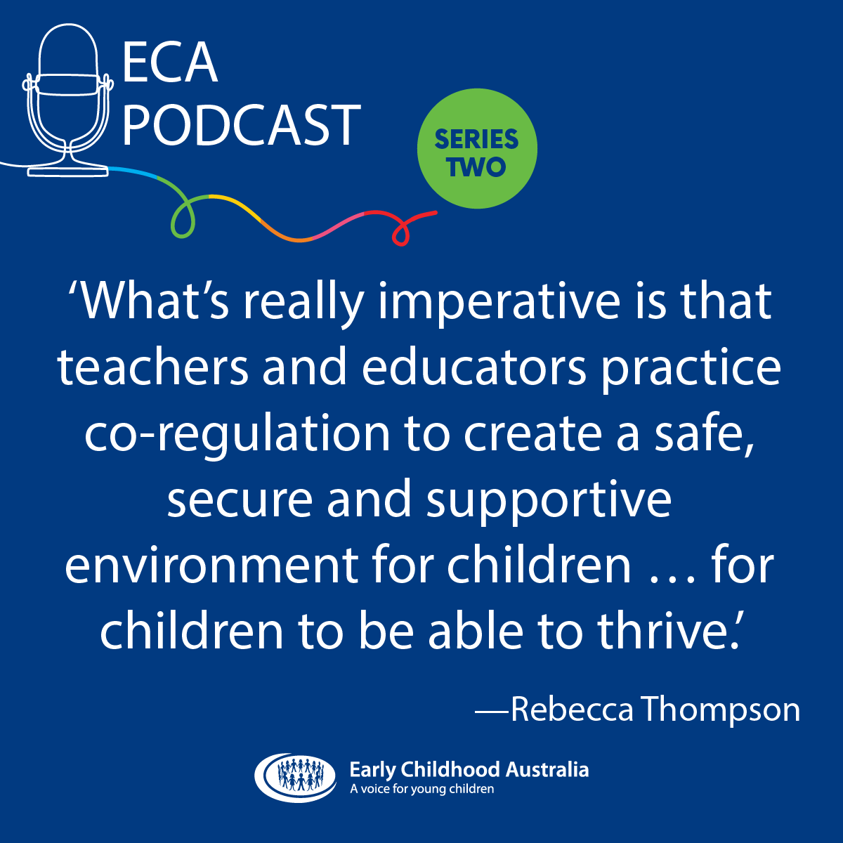 EarlyChildAust's tweet photo. This week on the #ECApodcast, we explore how educators can use co-regulation as a practical strategy to promote inclusion with the children they are working with. Available anywhere you listen to podcasts. #ECApodcast https://t.co/uoWGFMwKpo https://t.co/Zn6AfaZuLs