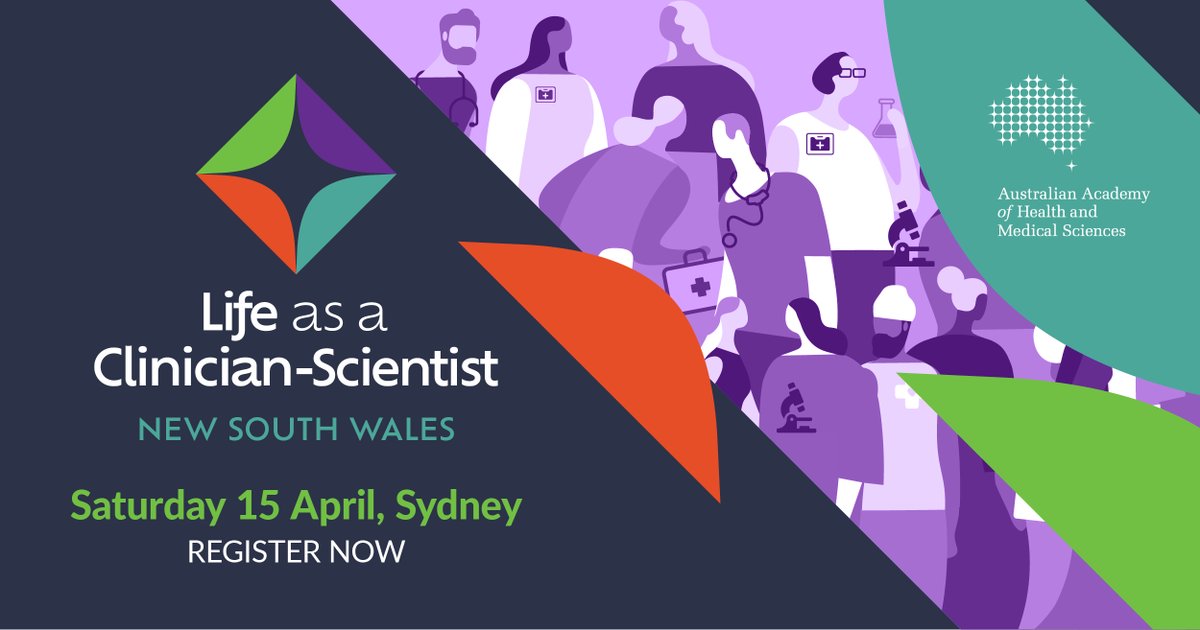 AAHMS_health's tweet photo. Register now: join us in Sydney on 15 April for our first Life as a Clinician-Scientist event for 2023. This event features speakers working at the cutting edge of health, combining clinical skills with trailblazing research. https://t.co/gSyJ5501T6 https://t.co/08NW0SiMNW