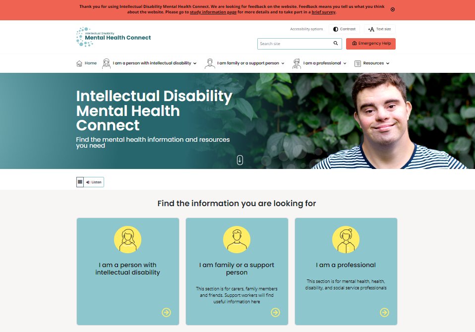 nceidh's tweet photo. 3DN and CID’s new website https://t.co/vDoQtRBqzm is now live. Find information to assist people with intellectual disability to get the right mental health support. Sections for people with intellectual disability, supporters, and professionals, including Easy Read. https://t.co/OBuBXVR3T2