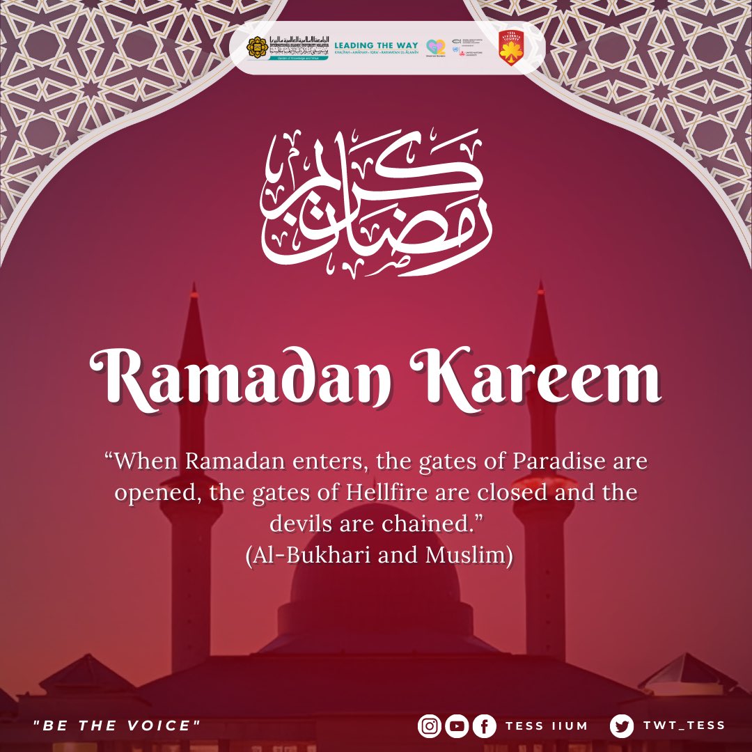 twt_tess's tweet photo. Assalamualaikum &amp; Ramadan Mubarak peeps! 🌙

As Ramadan approaches, TESS is pleased to wish everyone a blessed month of fasting and Ramadan. Together, let's make the most of this wonderful opportunity to do good deeds with the intention of receiving Allah S.W.T.'s blessings. 🤲🏻💫 https://t.co/D2hEhVd2hZ