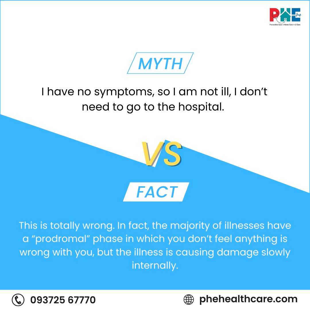 HealthcarePhe's tweet photo. Early detection is key in preventing serious health issues. Don't wait until it's too late. Make it a priority to schedule routine check-ups and get screened for any potential health issues. 
.
📞Call us at 093725 67770
🌐https://t.co/3SSASHPF7c 
.
#earlydetection #mythvsfact https://t.co/I0OYRpj7fB
