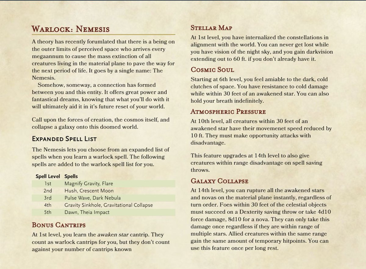 litplitty's tweet image. Nemesis

#dnd5e #homebrew