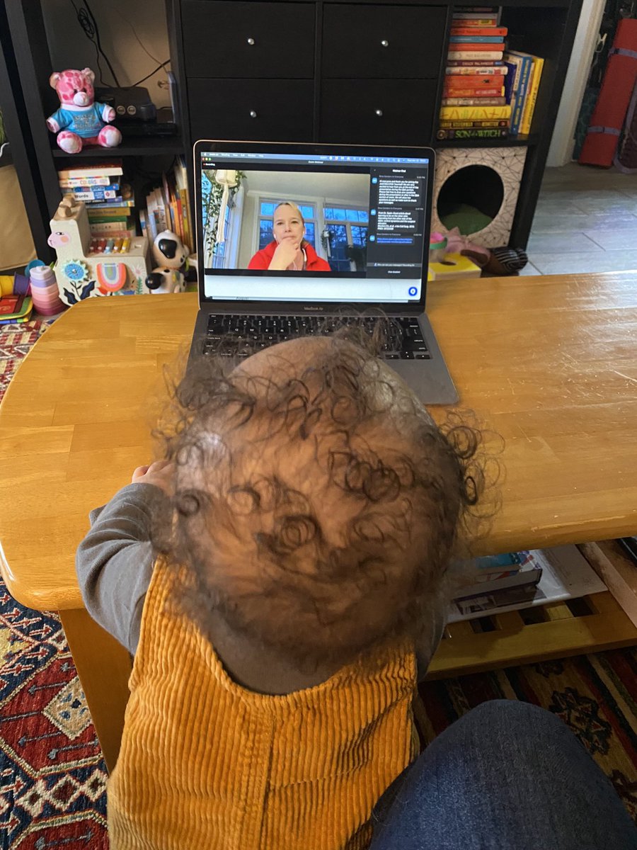 Thank you to <a href="/SURGCC/">SCCPDS</a> and <a href="/traumadoctors/">AAST</a> for a helpful webinar tonight! Zoe was very interested to learn what’s in store for her mama in the next couple of years… or maybe she is also a future trauma surgeon 👩🏽‍⚕️