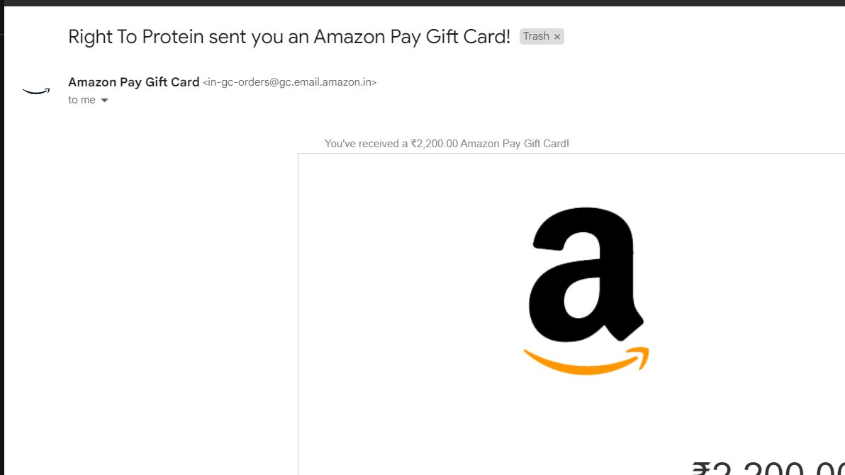AnuModi_'s tweet image. The Best Gift One Can Get Is @amazonIN Voucher :)
Big Thank You To @righttoprotein For Sending Me This Worthy Gift..

And @MaalFreeKaa Always Thankful To You For Sharing #contestindia Updates.
#ThanksMaalFreeKaa #MaalFreeKaa #PlayOnMaalFreeKaa