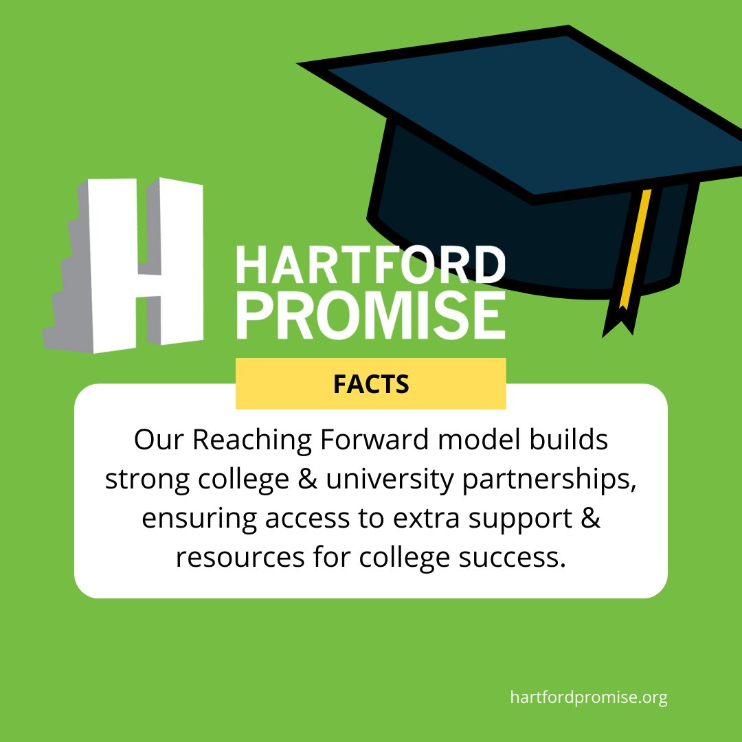 HartfordPromise's tweet photo. #HartfordPromiseFacts: #HartfordPromise builds strong college/university partnerships, #ReachingForward to ensure every #PromiseScholar has extra support and college success resources. Your Promise scholarship is so much more than just money. 🎓💚✨💰 https://t.co/ExDWBEUMeh