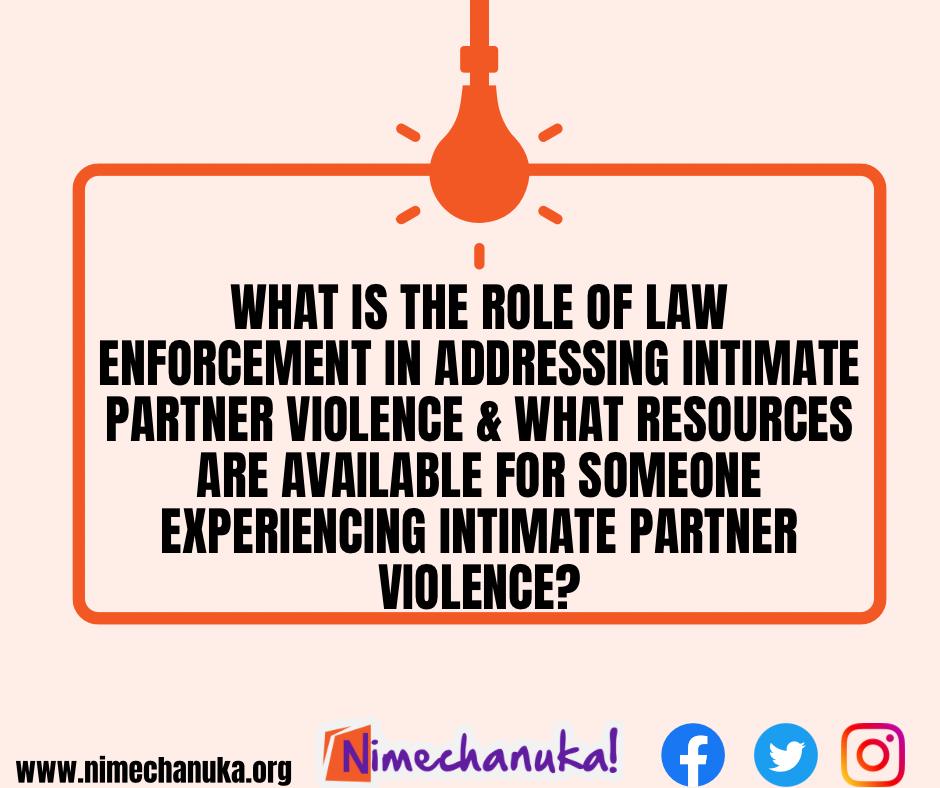 Nimechanuka's tweet image. What is the role of law enforcement in addressing intimate partner violence and what are the available resources for someone experiencing intimate partner violence? To stop IPV it all starts with you.
#stopIPV
#intimatepartnerviolence
#nimechanuka