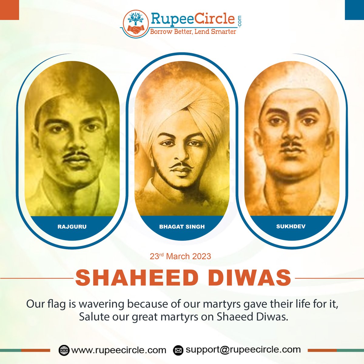 SHAHEED DIWAS🙏
Saluting the heroes who gave their lives for the sake of our nation's freedom.

#bhagatsingh #23march #bhagatsinghji #gandhi #freedomfighter #23march1931 #rajguru #sukhdev #india #proud
