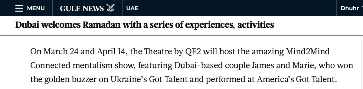 Theatre by QE2 (@theatrebyqe2) on Twitter photo VIP are now SOLD OUT but others are still available at <a href="/Platinumlist/">Platinumlist</a> , <a href="/Dubai_Calendar/">Dubai_Calendar</a> and #VirginMegastoreTickets , with prices starting at only AED150.
#dubai #liveshow #mind2mind #mindreading #agt #bgt #amazingpeople #ramadan2023 #ramadan VIP are now SOLD OUT but others are still available at <a href="/Platinumlist/">Platinumlist</a> , <a href="/Dubai_Calendar/">Dubai_Calendar</a> and #VirginMegastoreTickets , with prices starting at only AED150.
#dubai #liveshow #mind2mind #mindreading #agt #bgt #amazingpeople #ramadan2023 #ramadan