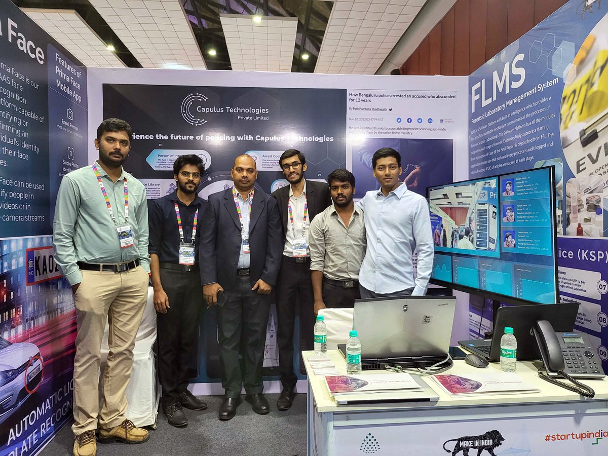 capulustech's tweet photo. Capulus Technologies receives overwhelming response at International Police Expo 2023 Hyderabad 
.
.
.
#capulustechnologies #Internationalpoliceexpo2023 #lawenforcement #policetechnology #securitytechnology #policesolutions #publicsafety #policeprofessionals https://t.co/1F3VrZN7Dk