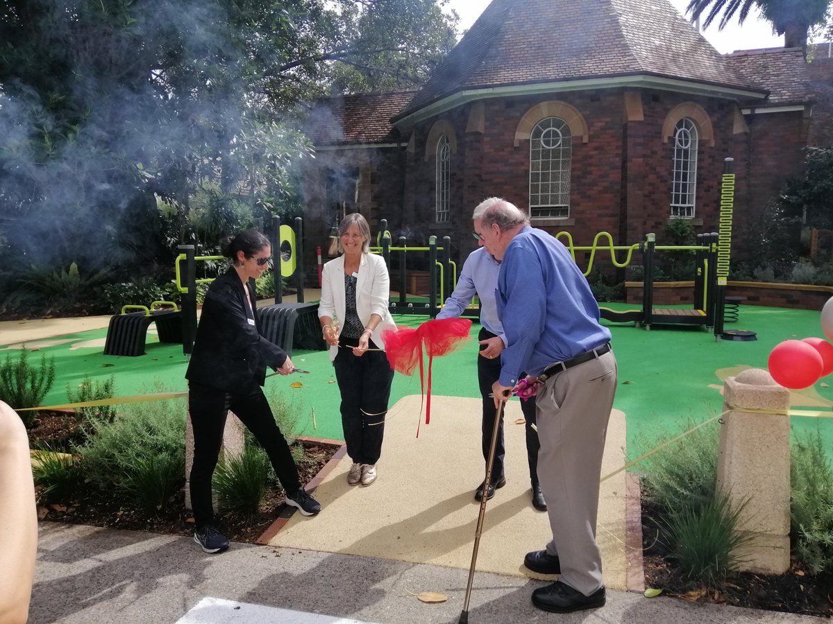 PazitLevinger's tweet photo. Congratulations Uniting War Memorial, Sydney for the launch of the 1st Seniors Exercise Park in Hospital . Special thanks to Jill Hall who made this dream into a reality. A great milestone for the hospital &amp; community. @SEastSydHealth @Keith_Hill_RAIL @Lark_Industries @NAgeingRI https://t.co/9GqMuML5XP