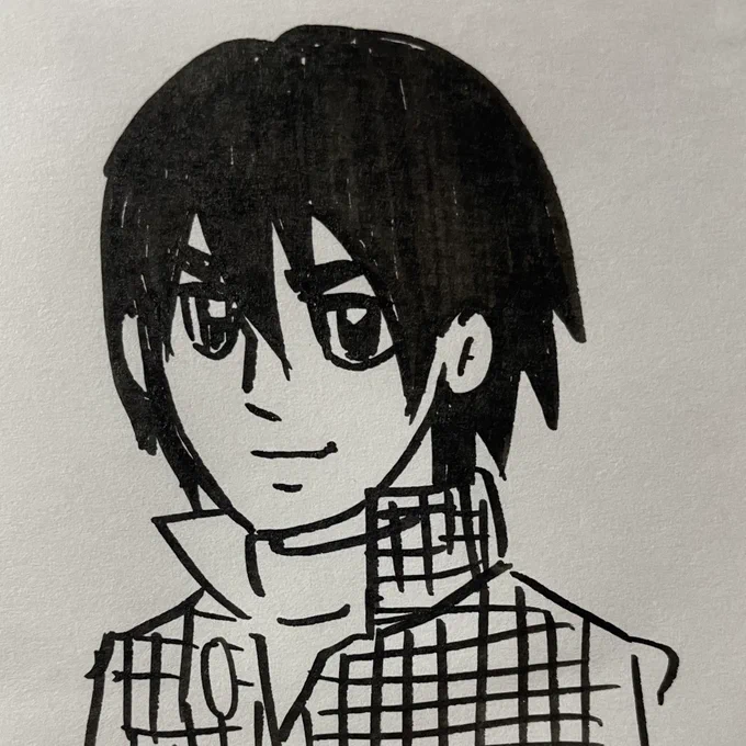 リターナーバビと伊賀野氏を横光風に描いたらどうなるかの落書き…