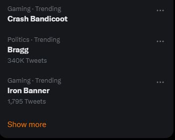 Axialmatt's tweet photo. Wait no I'm supposed to be in the Gaming trending category with Crash Bandicoot and Destiny 2. You messed up https://t.co/uBqw3dpWxD