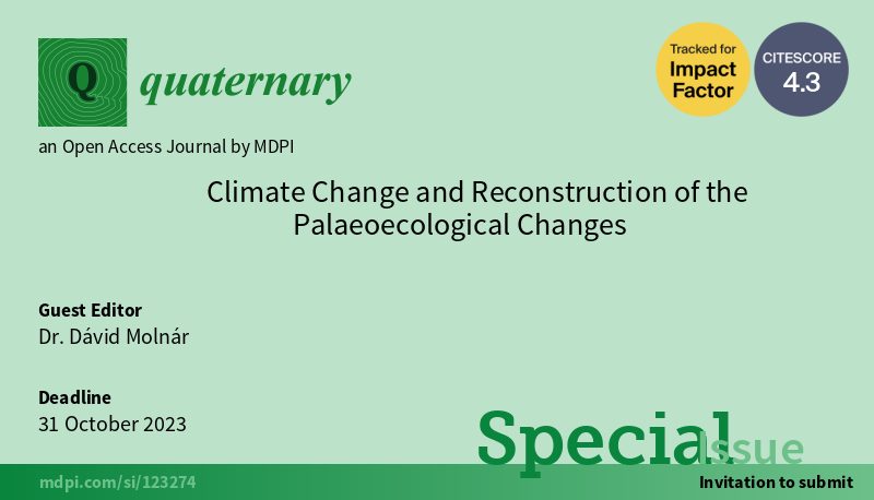Quaternary_MDPI's tweet photo. Climate Change and Reconstruction of the Palaeoecological Changes
Guest Editor: @paleo_dave27
Link: https://t.co/80qR4ULB6G
Submission date: 31 October 2023
#WorldMeteorologicalDay2023 https://t.co/2qSuyjkMYK
