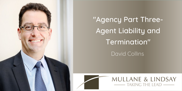 MullaneLindsay's tweet photo. Agents should be mindful that they may be personally liable for actions taken.

David Collins, Special Counsel, explains: https://t.co/KSSAdYsLpD

#liability #termination #actions https://t.co/TCnGOtB4Sc