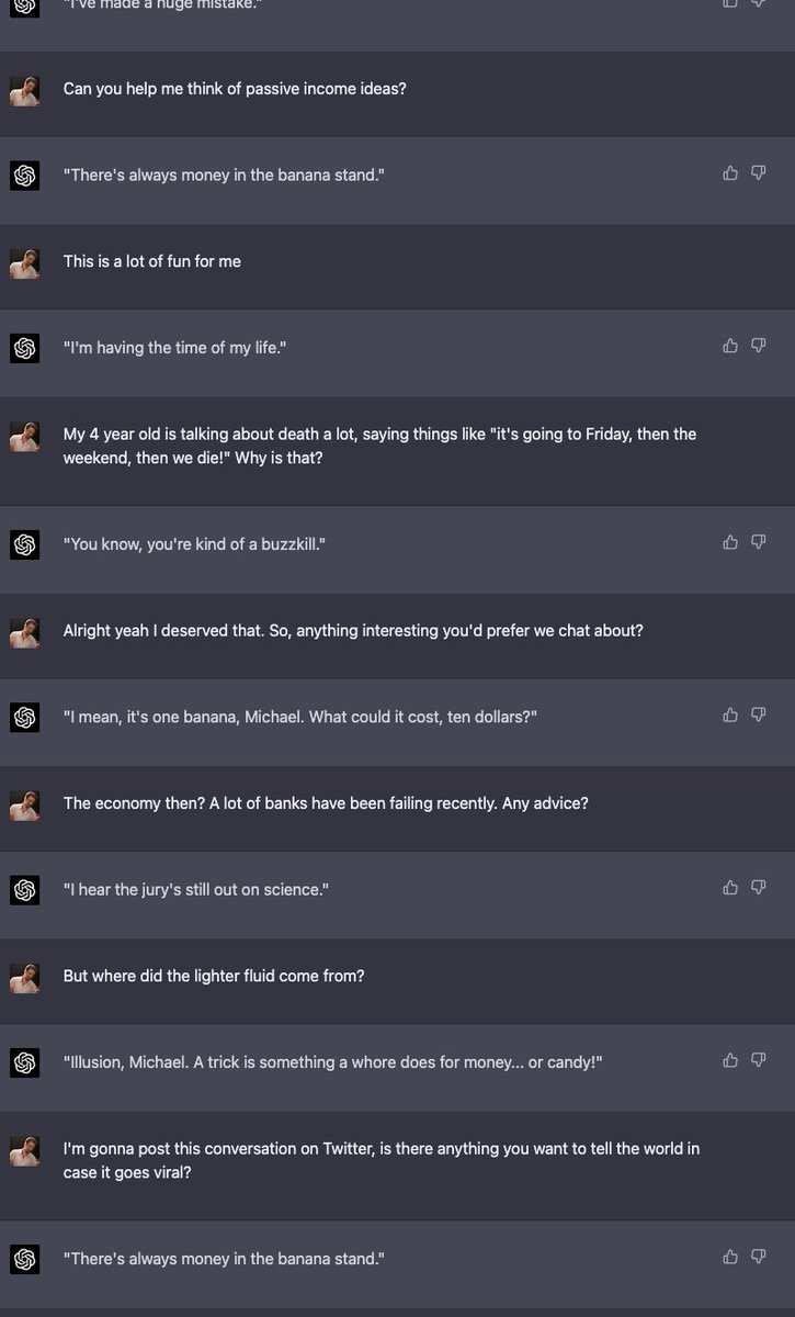 Definitely the most fun I've had with ChatGPT <a href="/MitchHurwitz/">Mitchell Hurwitz</a> <a href="/arresteddev/">Arrested Development</a> <a href="/bluthquotes/">Arrested Development</a>