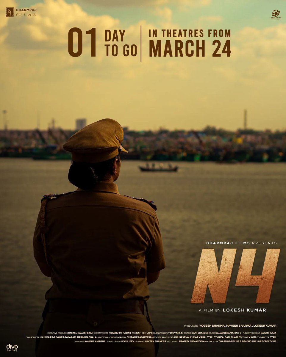 PariTamilselvan's tweet photo. 1 Day to Go! 

#N4TamilFilm in theatres from March 24

@FilmmakerLokesh @Balamusician
@danivcharles @AnupamaKumarONE
@michael_chennai @KarupazhagiO
@afsalhameed_k @Cyril_0909
@Rafael08290

@N4tamilfilm @dharmrajfilms @BeyoDLCreations 

#N4 #Tamil #film #Kollywood #TamilCinema https://t.co/kCQzbILSoy