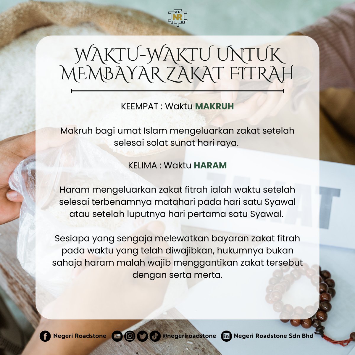 negeriroadstone's tweet photo. #zakatfitrah #ramadhan #negeriroadstone #nrsb https://t.co/2nMyKZVBNt