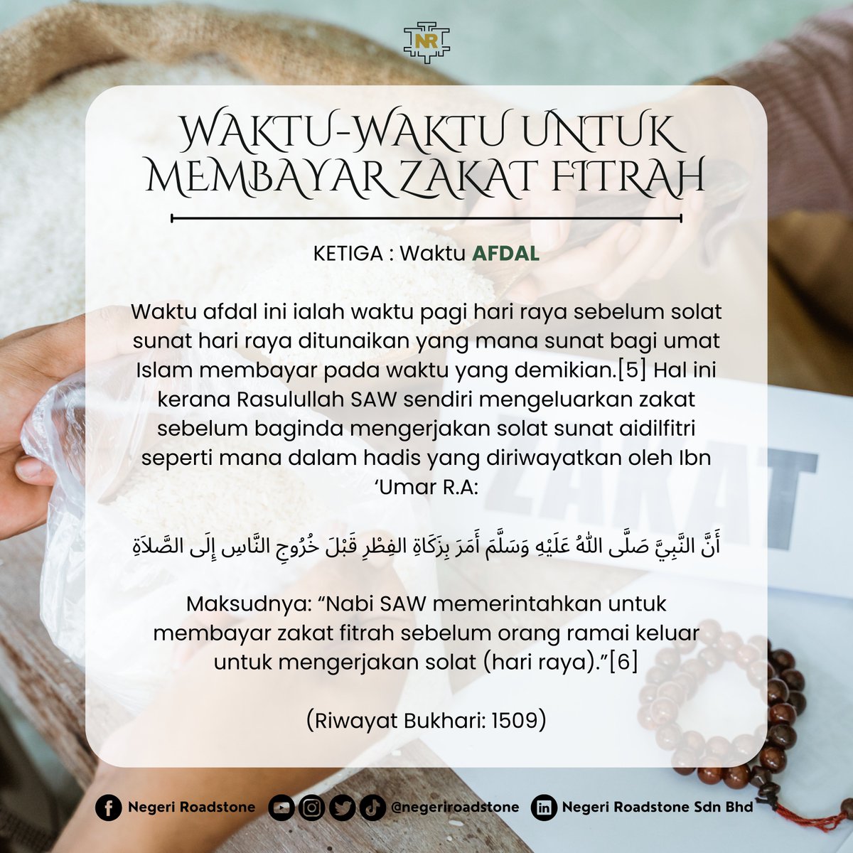 negeriroadstone's tweet photo. #zakatfitrah #ramadhan #negeriroadstone #nrsb https://t.co/2nMyKZVBNt