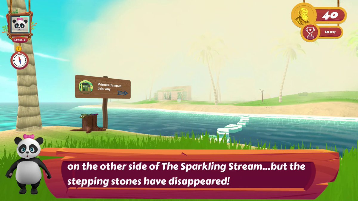 Primasia1's tweet photo. Prime8 Campus lies on the other side of the stepping stones. But how does Amanda Panda raise them above water? Buy the game to discover our unique riddles and puzzles!

Buy Primasia NOW!
https://t.co/GClOrKlYVY

#screenshotsaturday #indiedev #indiegame #indiegamedev #indiegames https://t.co/P21p4OAfbs