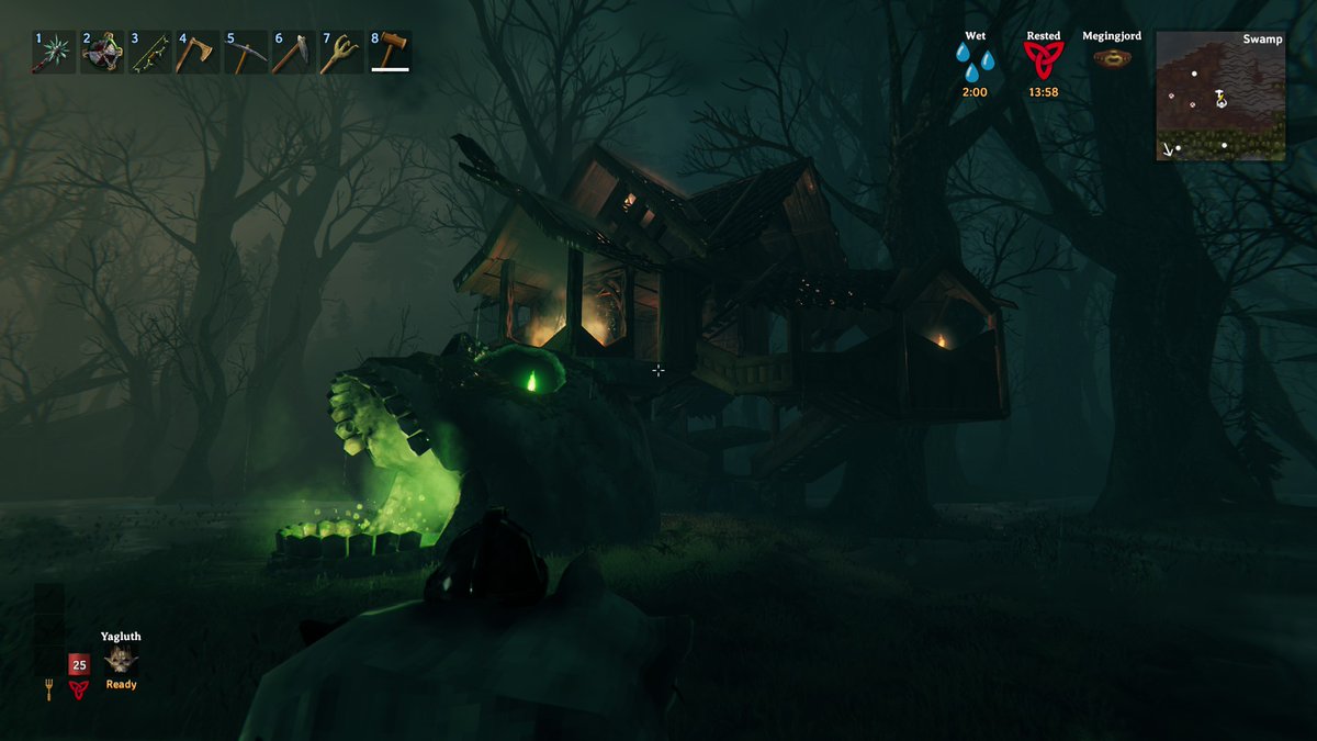 Finnick695's tweet photo. Thought it'd be fun building on top of Bonemass Skull
#Valheim #ValheimBotM https://t.co/Q3LwIwEIFu