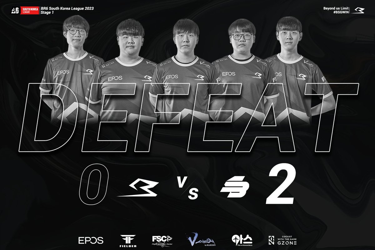 📢Match Result - P.O Day 1

⚔️@SBXG_R6 DEFEAT

SBXG과의 경기에서 패배하였습니다.
플레이오프에서는 탈락하였지만 LCQ에서 다시 올라서겠습니다. 

SBXGとの試合で負けました。 
今日の敗北を教訓に、もっと強くなって戻ってきます。

GG!
#BSGWIN #BEYONDUSLIMIT