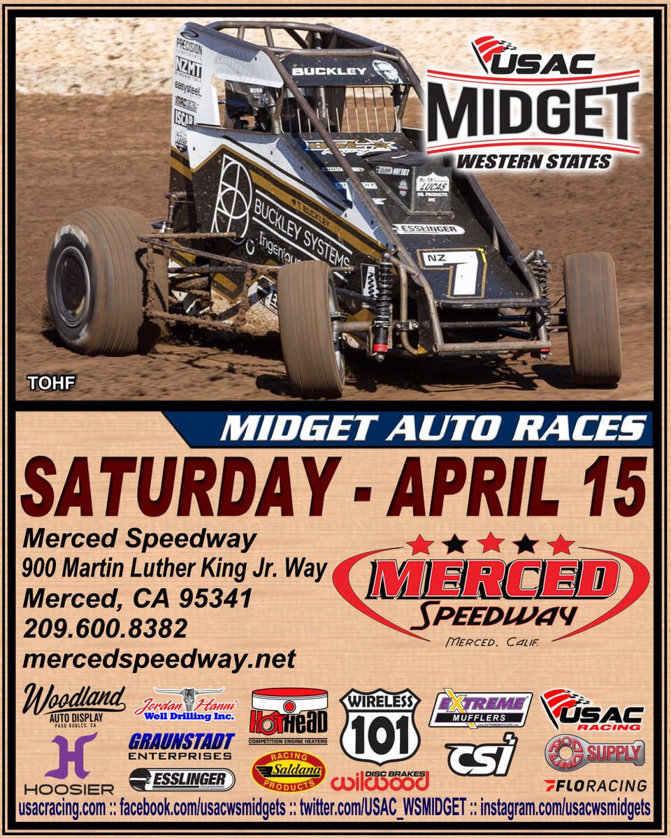 USAC_WSMIDGET's tweet photo. After rain washed away their Antioch debut, the USAC Western States Midgets will head to Merced Speedway on Saturday, April 15th!
#USACRacing #usacmidget #usacwesternmidget #USACMidgets #usacwesternstates #racing #dirttrackracing #dirttrack #csishocks #merced #mercedspeedway https://t.co/Mq3Xo9I4SK
