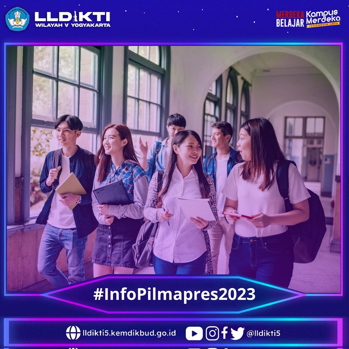 lldikti5's tweet photo. Bersiaplah untuk menunjukkan bakatmu dan jangan lewatkan kesempatan untuk meraih gelar prestasi tertinggi! #MahasiswaBerprestasi #Pilmapres2023 #mapres #lldikti5 https://t.co/mI3OVOwXD1