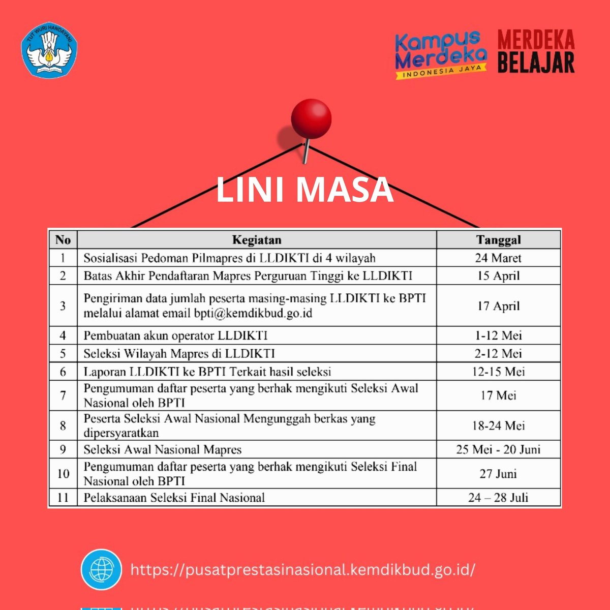 lldikti5's tweet photo. Bersiaplah untuk menunjukkan bakatmu dan jangan lewatkan kesempatan untuk meraih gelar prestasi tertinggi! #MahasiswaBerprestasi #Pilmapres2023 #mapres #lldikti5 https://t.co/mI3OVOwXD1